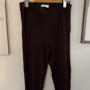 Babaton Dark Brown Ribbed Pants